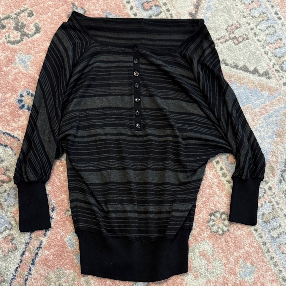 Halogen Black Button-Up Top Dolman